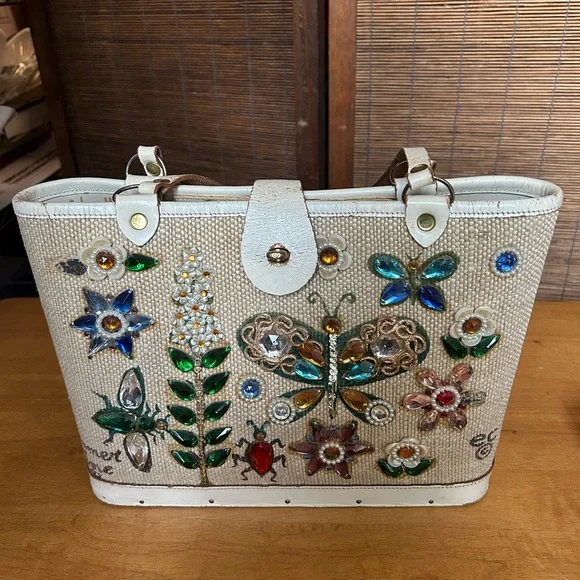 Enid Collins Rhinestone Embellished Handbag - Picture 2 of 10